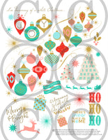 printable christmas planner stickers advent vintage pink 