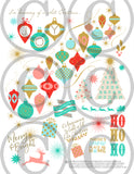 printable christmas planner stickers advent vintage pink 