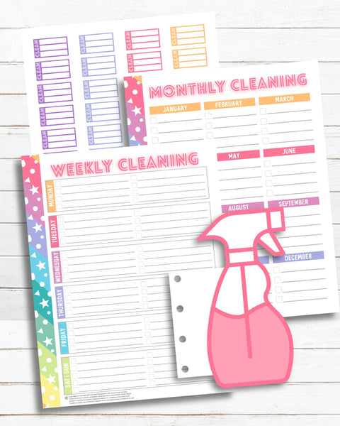 printable cleaning schedule planner
