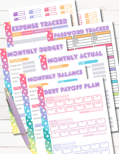 Printable Budget Planner Binder Insert or Expansion + Stickers – The Paper  Hen