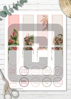  vintage botanical floral printable planner stickers