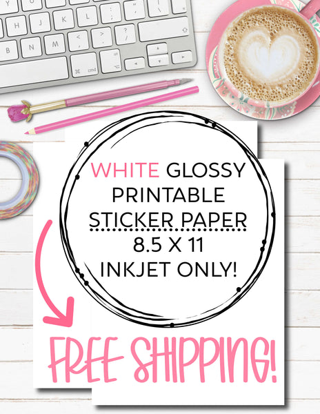 white glossy printable sticker paper for inkjet printers